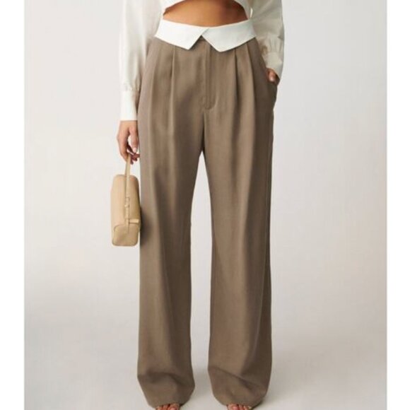 Reformation Stevie Pant in Mushroom - Picture 1 of 11